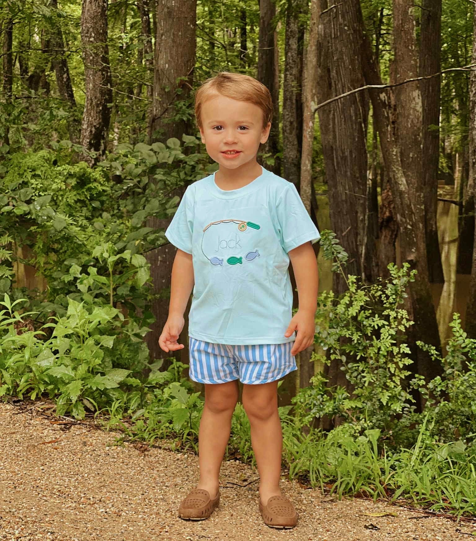 Boys Fishing Pole Short Set