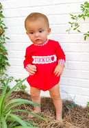 Boys Gingham French Knot Hearts, XOXO Embroidered Bubble