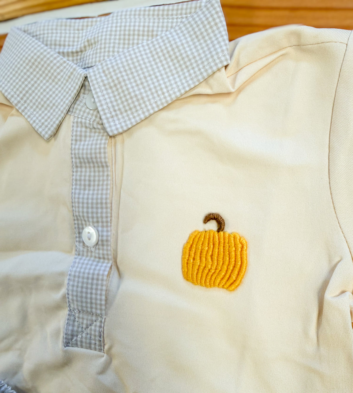Boys Bullion Stitch Pumpkin Polo Short Set