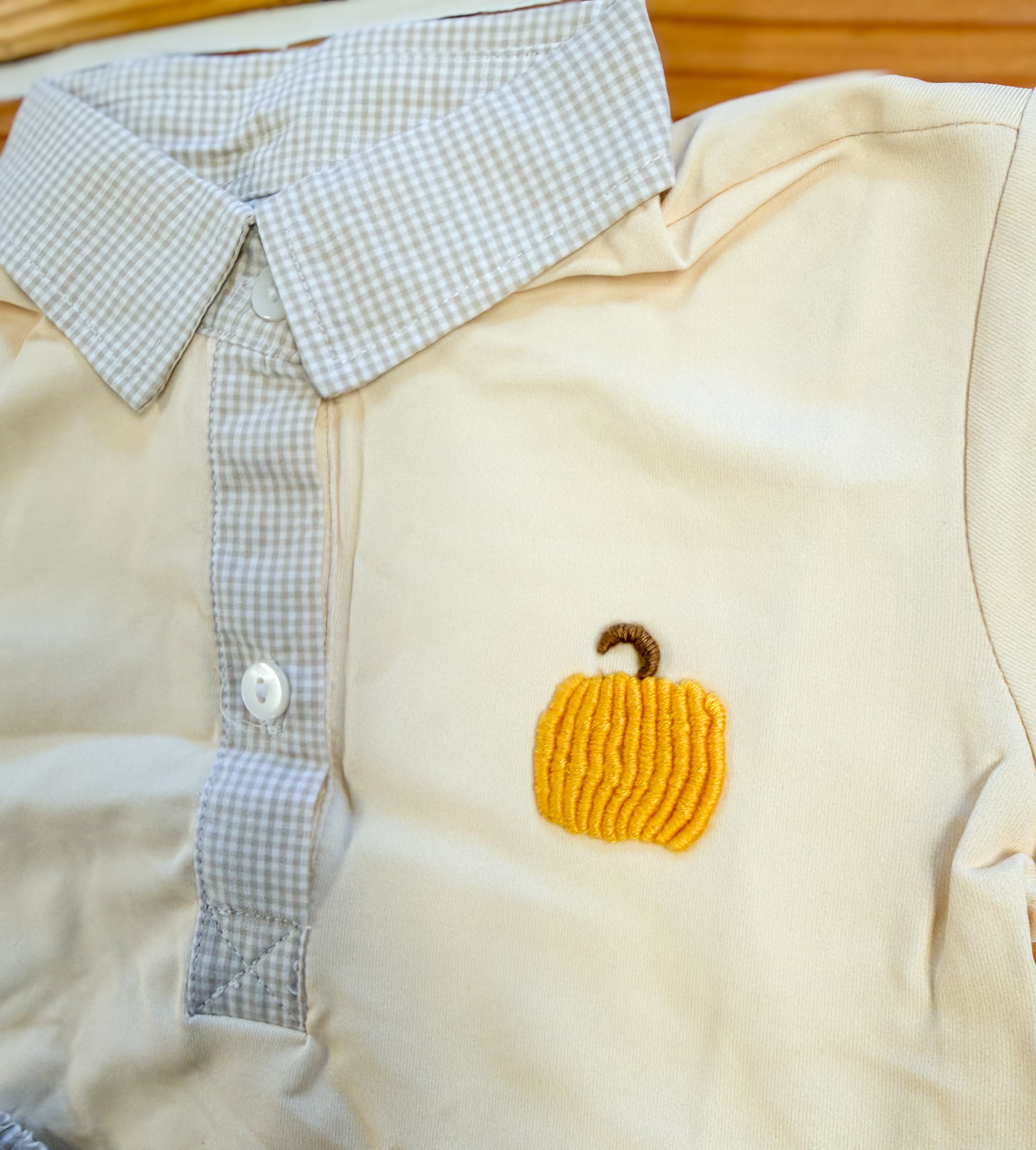 Boys Bullion Stitch Pumpkin Polo Short Set