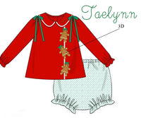 Girls 3D Gingerbread Lane Bloomer Set