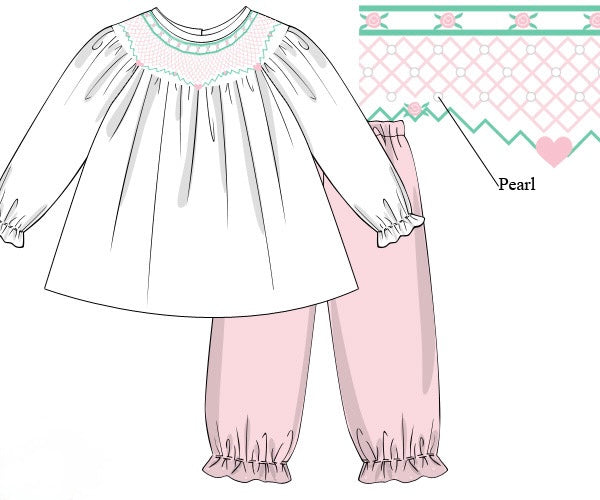 PRE ORDER Girls Smocked Sweethearts Bubble Pant Set | ETA to LBS: DECEMBER
