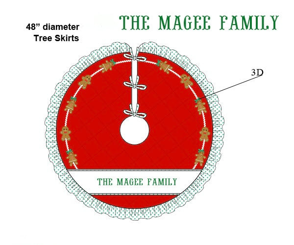 PRE ORDER 3D Gingerbread Icing Tree Skirt | ETA to LBS: October
