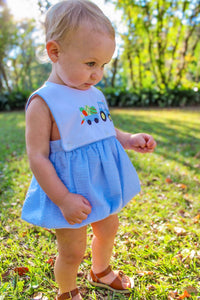 PRE ORDER Boys French Knot Rubber Ducks and Embroidered Easter Tractor Interchangeable Bubble | ETA to LBS: LATE FEBRUARY