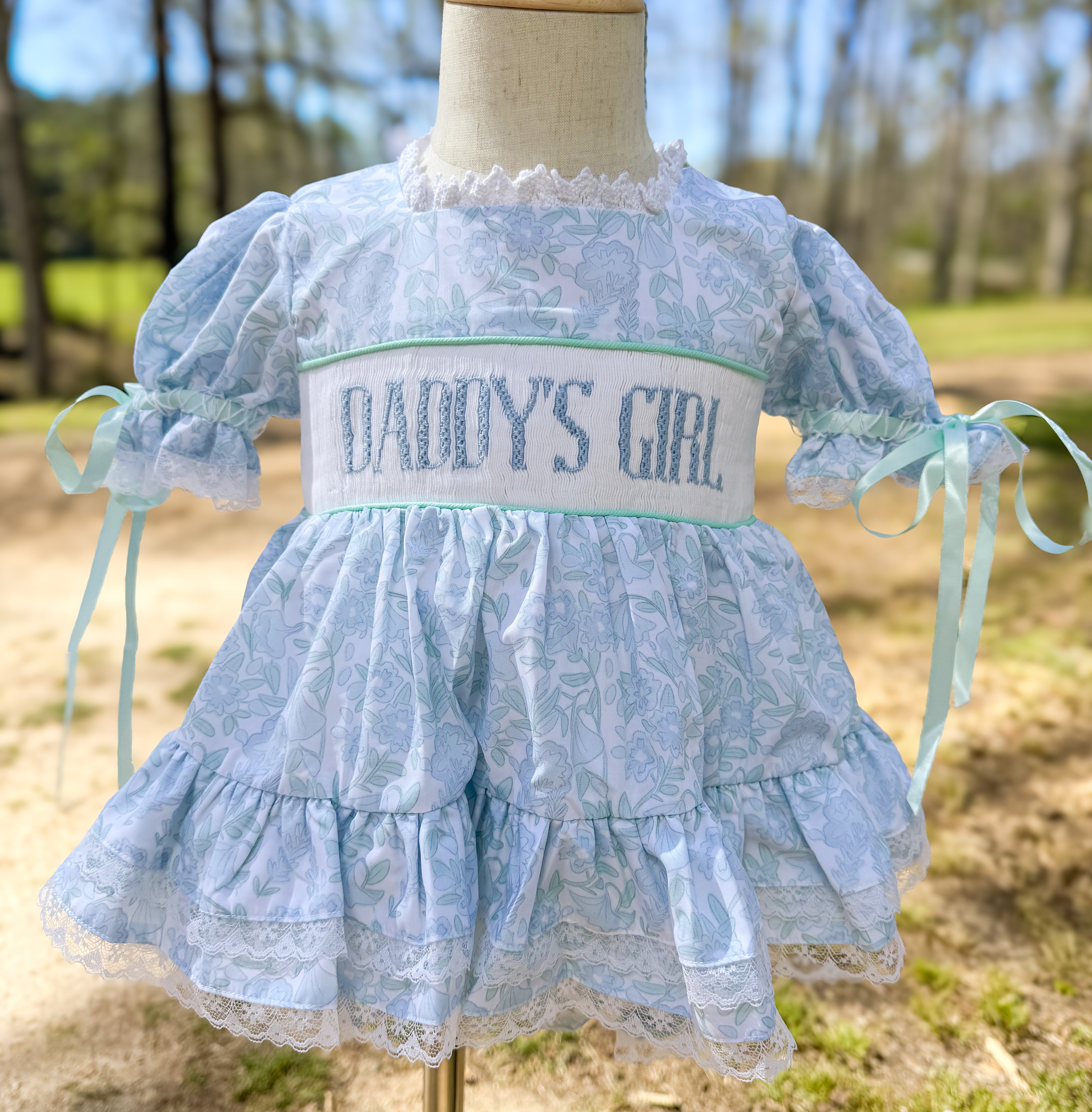 Girls Smocked Daddy’s Girl Bloomer Set & Dress
