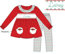 PRE ORDER Girls Custom Smock Dark Skin Santa Pocket Legging Set | ETA to LBS: OCTOBER