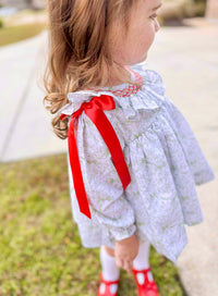 Girls Holiday Toile Bloomer Set