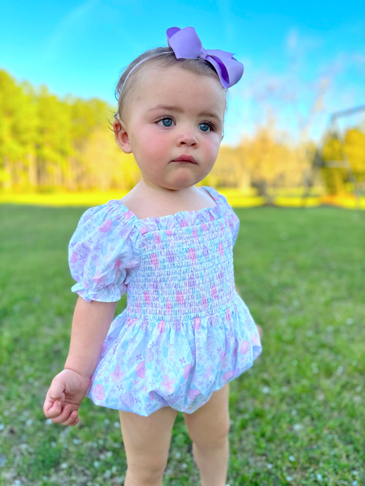 Girls Lavender Floral Bubble