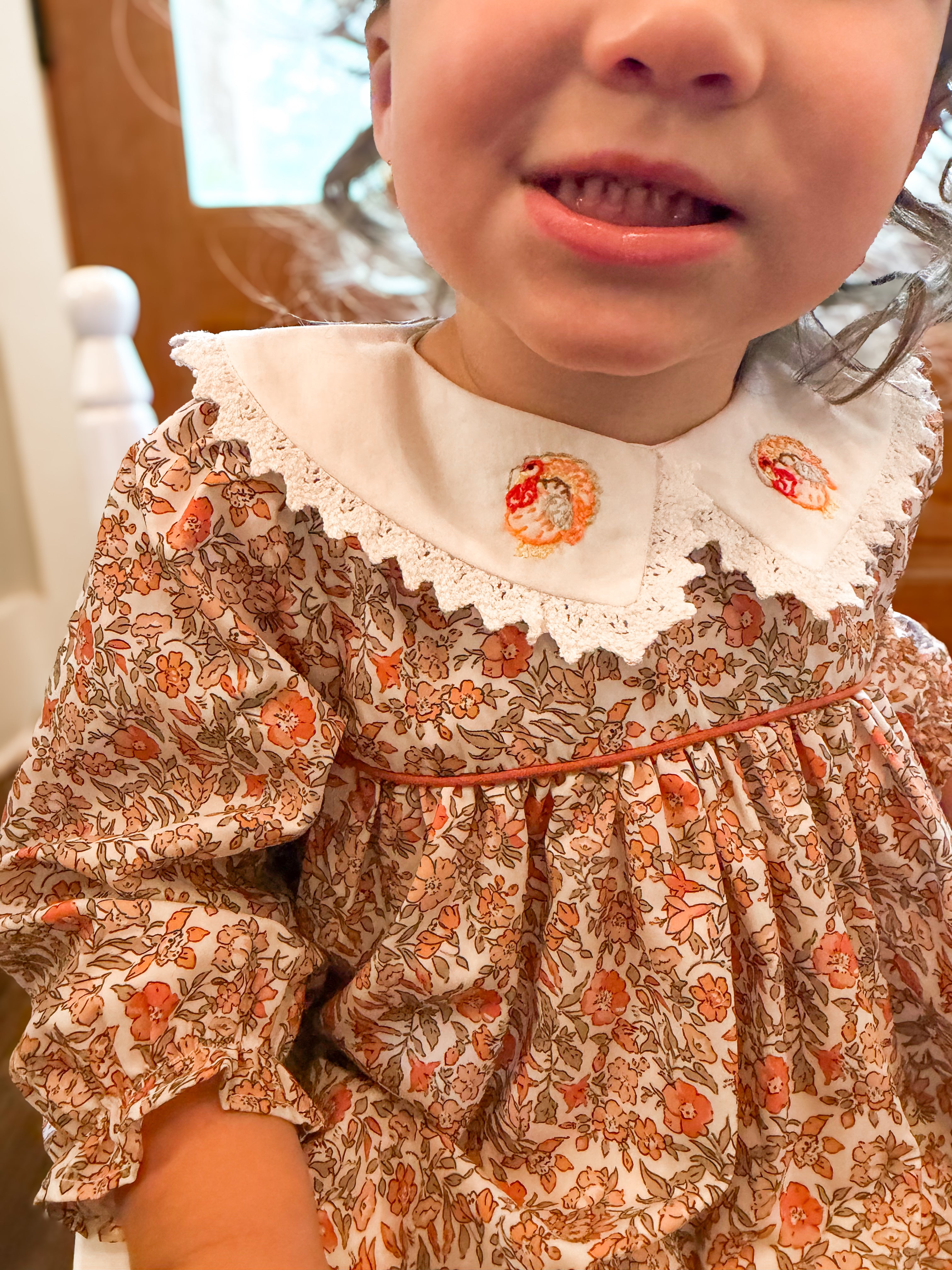 PRE ORDER Girls Hand Embroidered Classic Turkey Bubble | ETA to LBS: SEPTEMBER