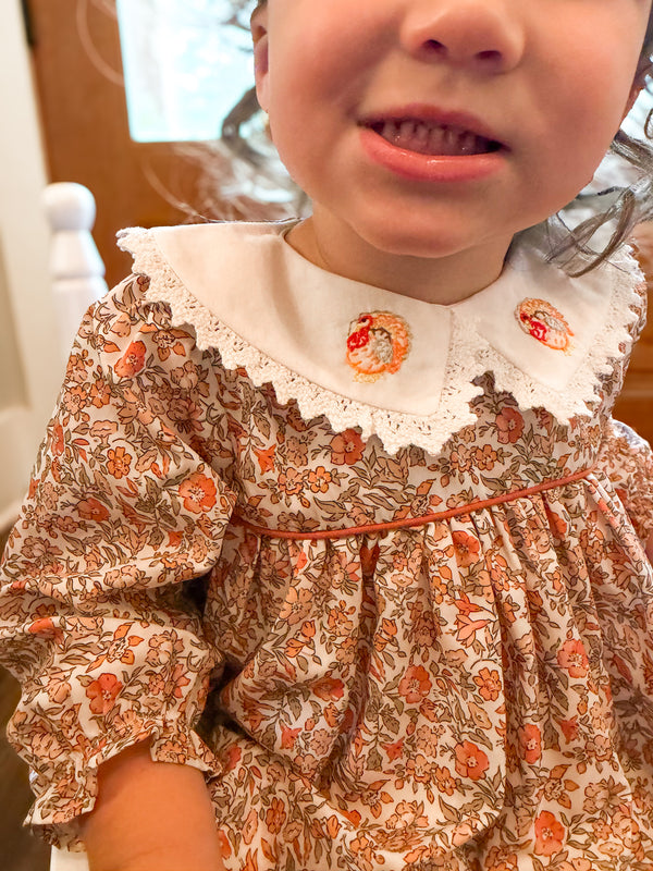 Girls Hand Embroidered Classic Turkey Bubble