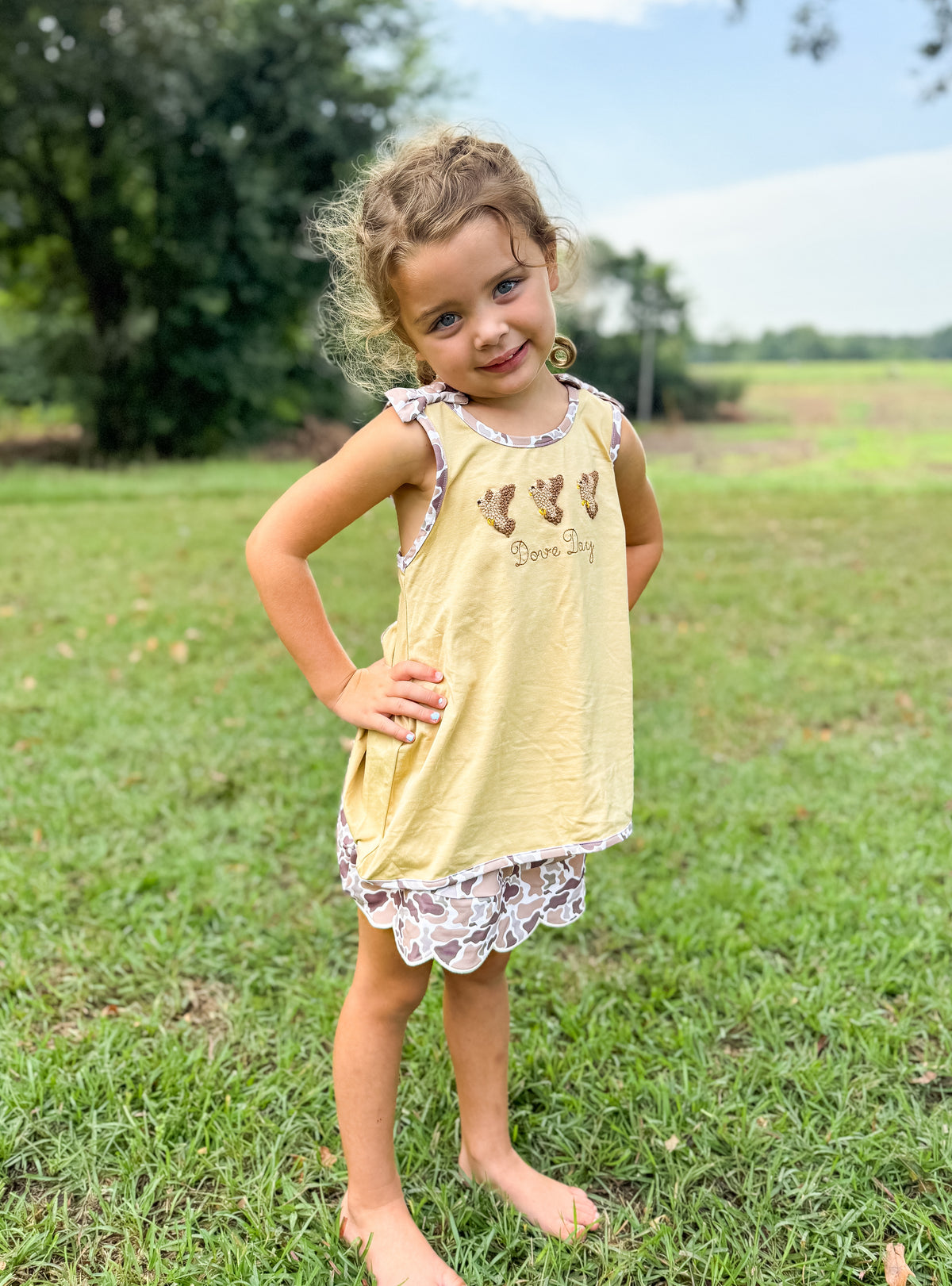 Girls French Knot Dove Day Skort Set
