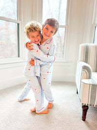 Boys Embroidered Santa Knit Lounge Set