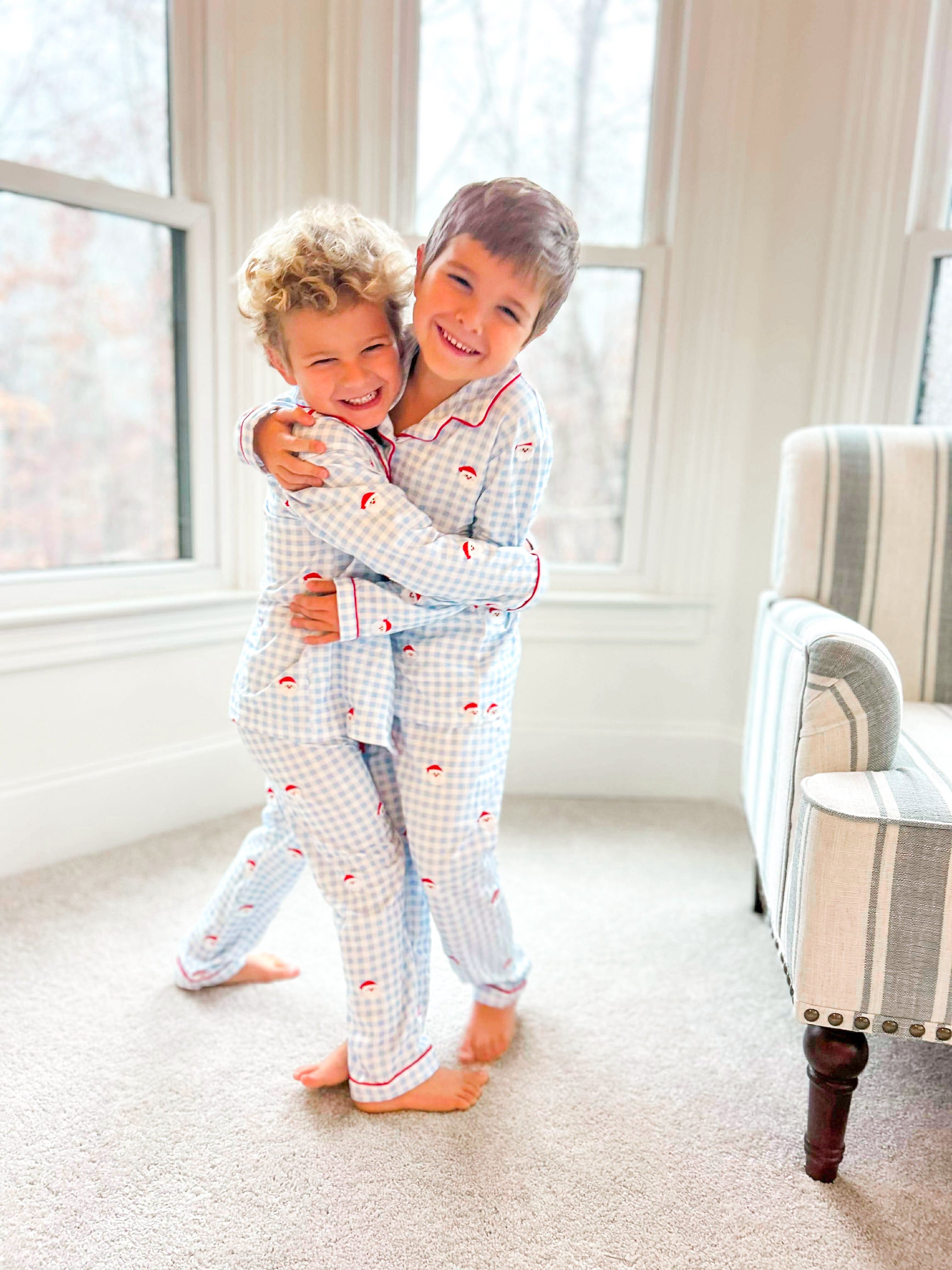 Boys Embroidered Santa Knit Lounge Set