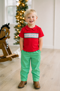 PRE ORDER Boys Smocked Holiday Cheer Pant Set | ETA to LBS: OCTOBER
