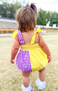 Gold & Purple Gingham Bubble