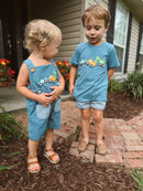 Boys Appliqué Truckin’ Alone Long Short Romper