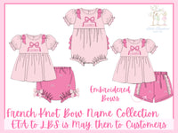 Girls French Knot Bow Bloomer Set