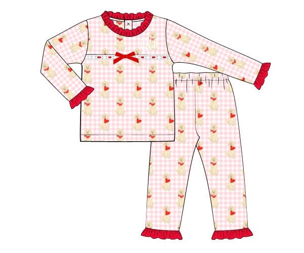 Girls Puppy Hearts Knit Lounge Set