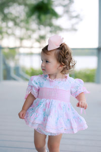 Girls “Once Upon a Time” Smocked Enchanted Slumber Bloomer Set & Dress
