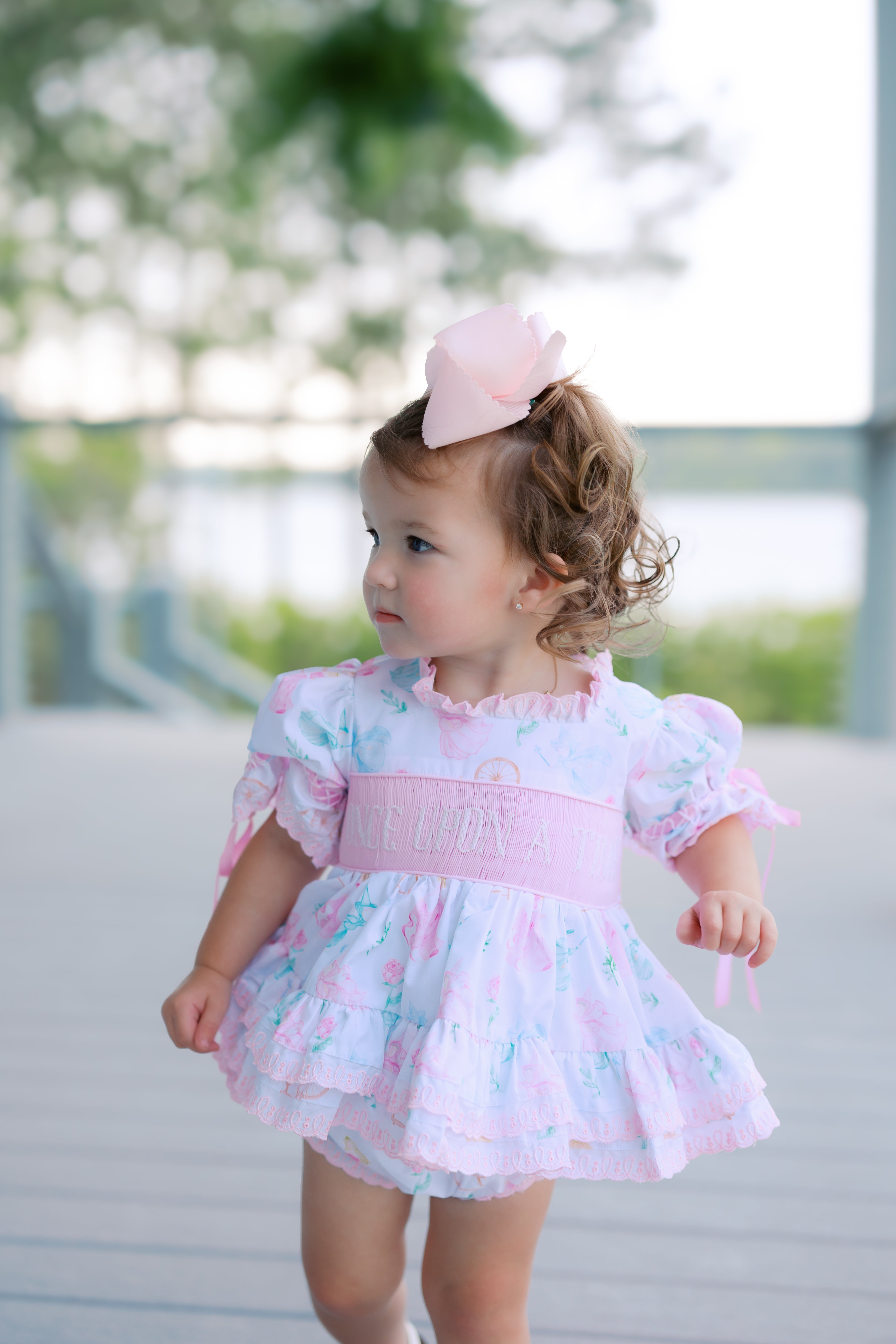 Girls “Once Upon a Time” Smocked Enchanted Slumber Bloomer Set & Dress