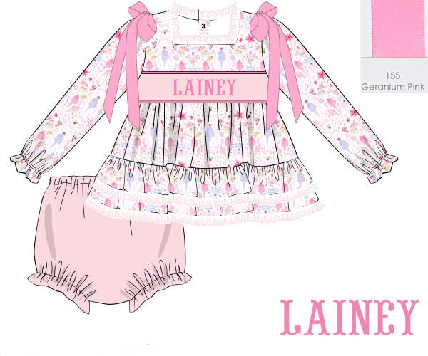 PRE ORDER Girls Custom Smock Candyland Christmas Bloomer Set & Dress | ETA to LBS: OCTOBER