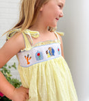 Girls Smocked Tale as Old as Time Bloomer Set & Dress