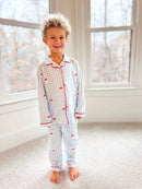 Boys Embroidered Santa Knit Lounge Set