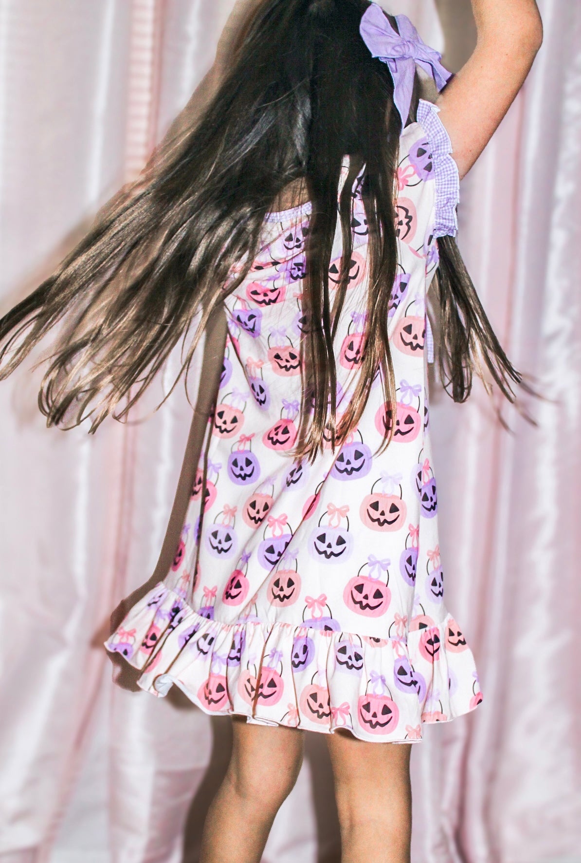 Girls Pink Halloween Buckets Knit Night Gown