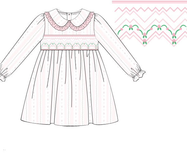PRE ORDER Girls Smocked Rosette Garden Bloomer Set and Dress | ETA to LBS: DECEMBER