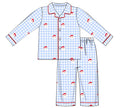 Boys Embroidered Santa Knit Lounge Set