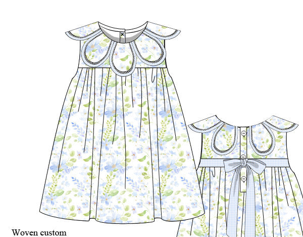 PRE ORDER Girls Blue Meadow Petal Bloomer Set & Dress | ETA to LBS: LATE March