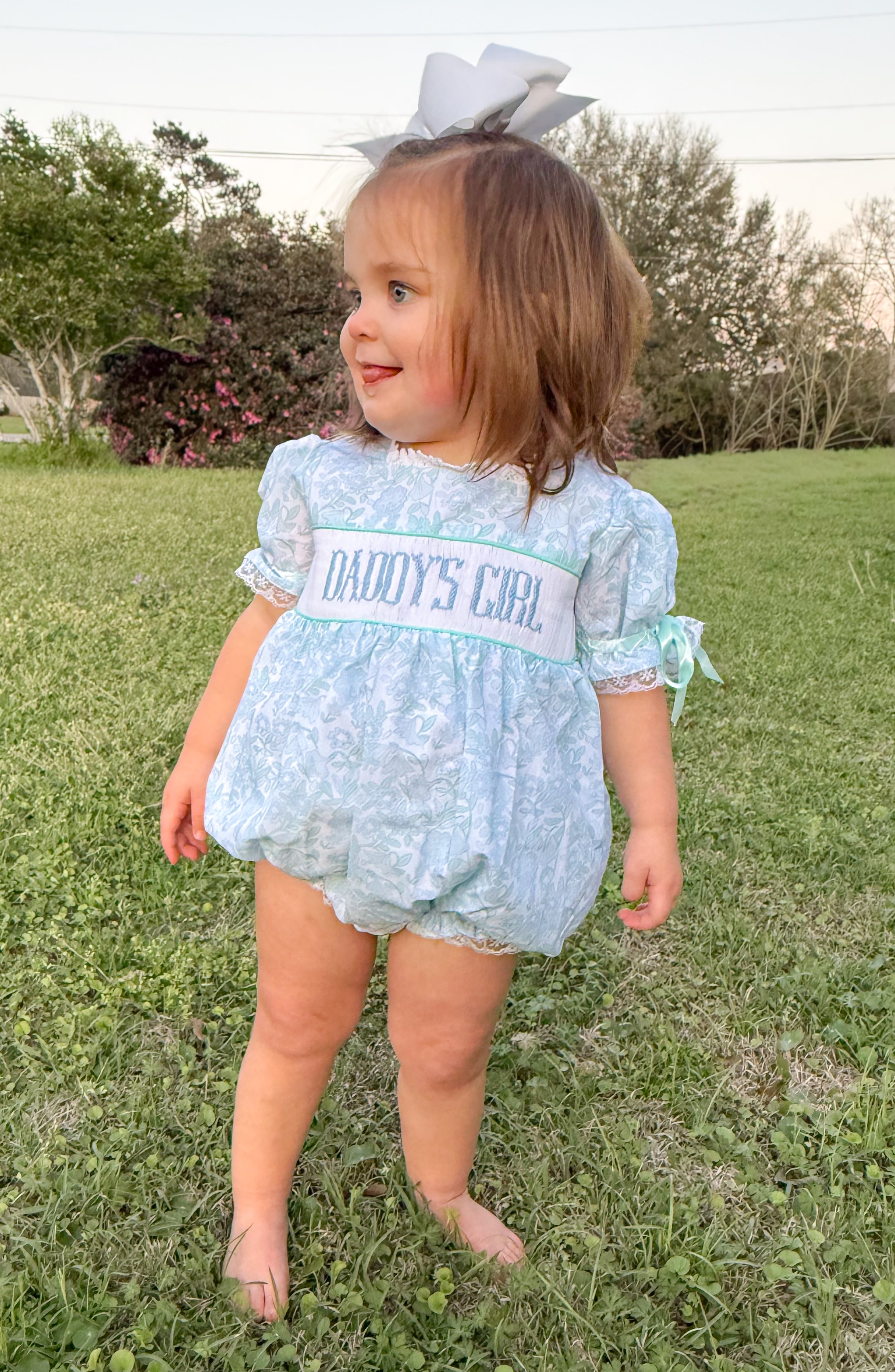 Girls Smocked Daddy’s Girl Bubble