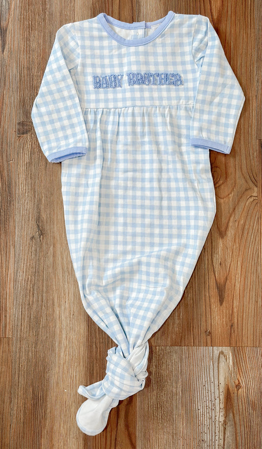 Baby Brother French Knot Baby Gown