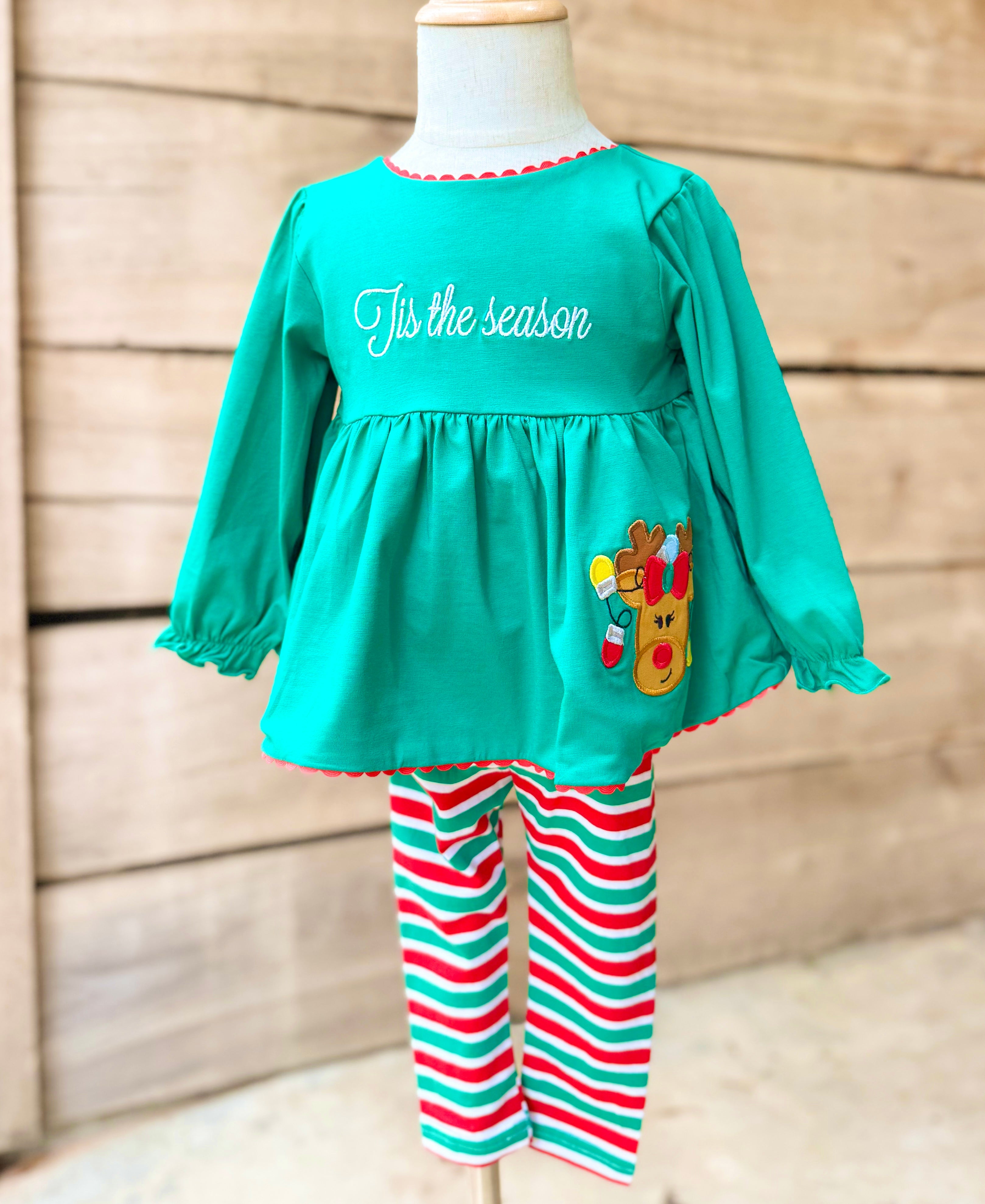 Girls Tis The Season Legging Set