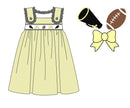 Girls Embroidered Swiss Dot Team Spirit Bloomer Set & Dress
