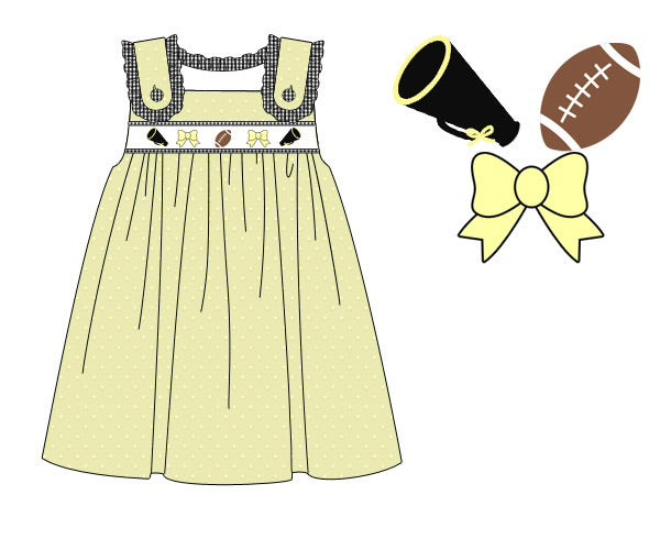Girls Embroidered Swiss Dot Team Spirit Bloomer Set & Dress