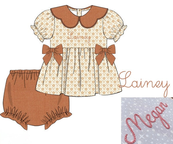PRE ORDER Girls Autumn Bloom Bloomer Set & Dress | ETA to LBS: SEPTEMBER