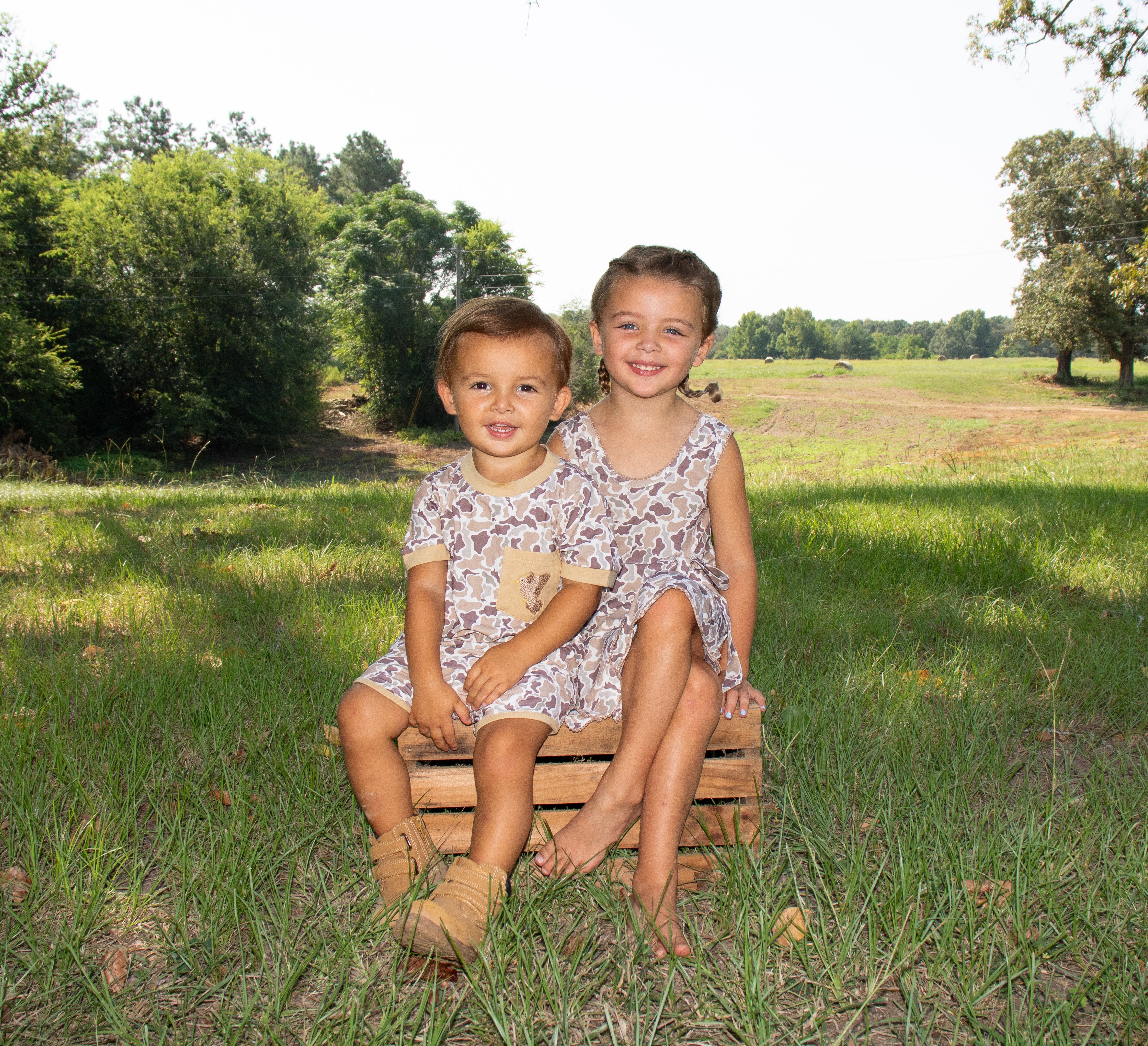 Boys French Knot Dove Day Short Set