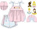 Girls French Knot Royal Princesses Short Set