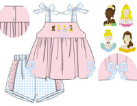 Girls French Knot Royal Princesses Short Set