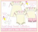 Girls Embroidered First Day Finest Bloomer Set & Dress
