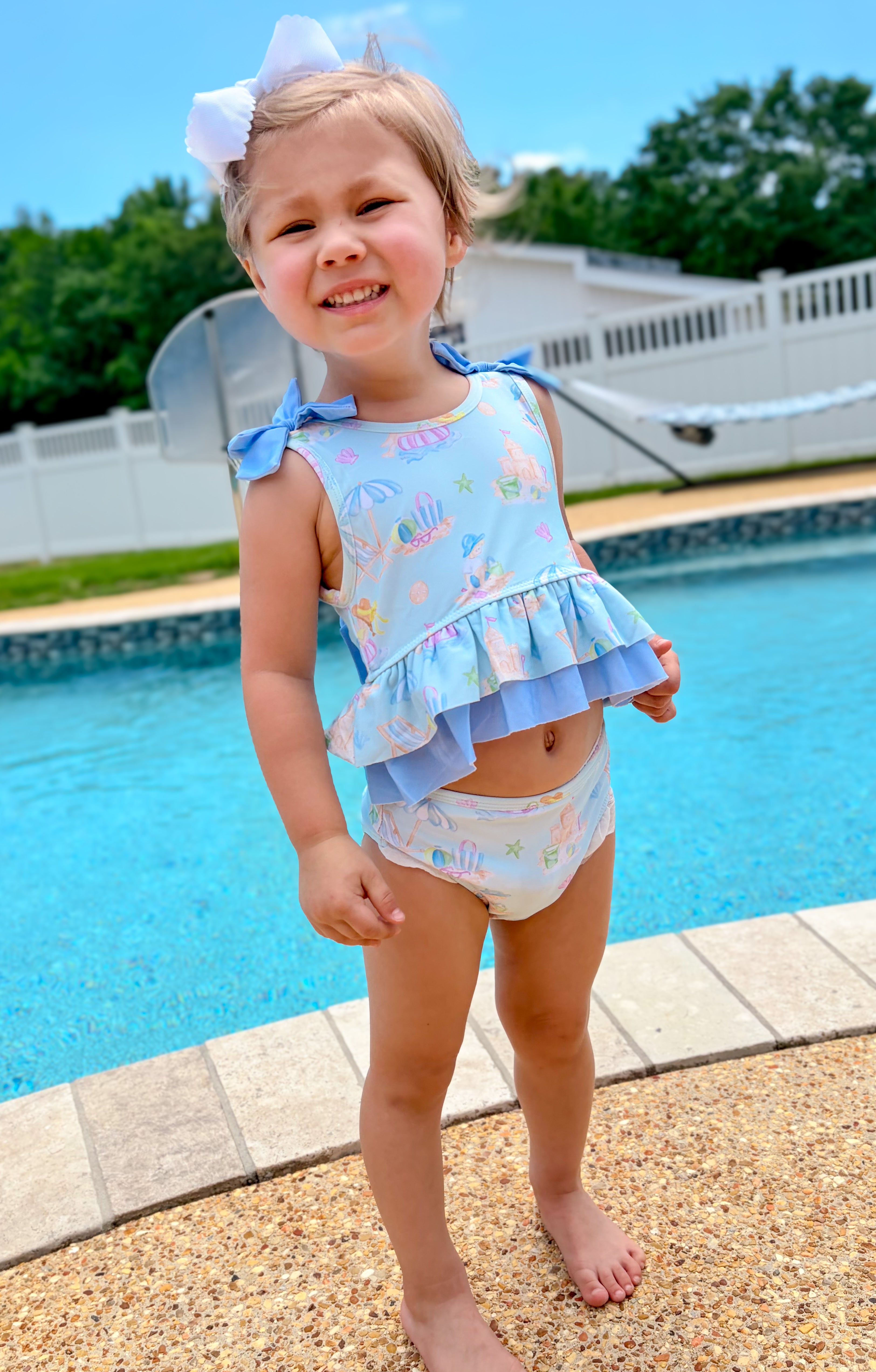 Girls Mint Beach Day Two-Piece Swimsuit