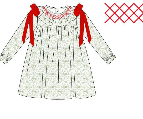 Girls Holiday Toile Dress