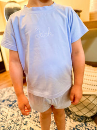 ⭐️DEAL OF THE DAY⭐️ Boys Blue Striped No Personalization Short Set