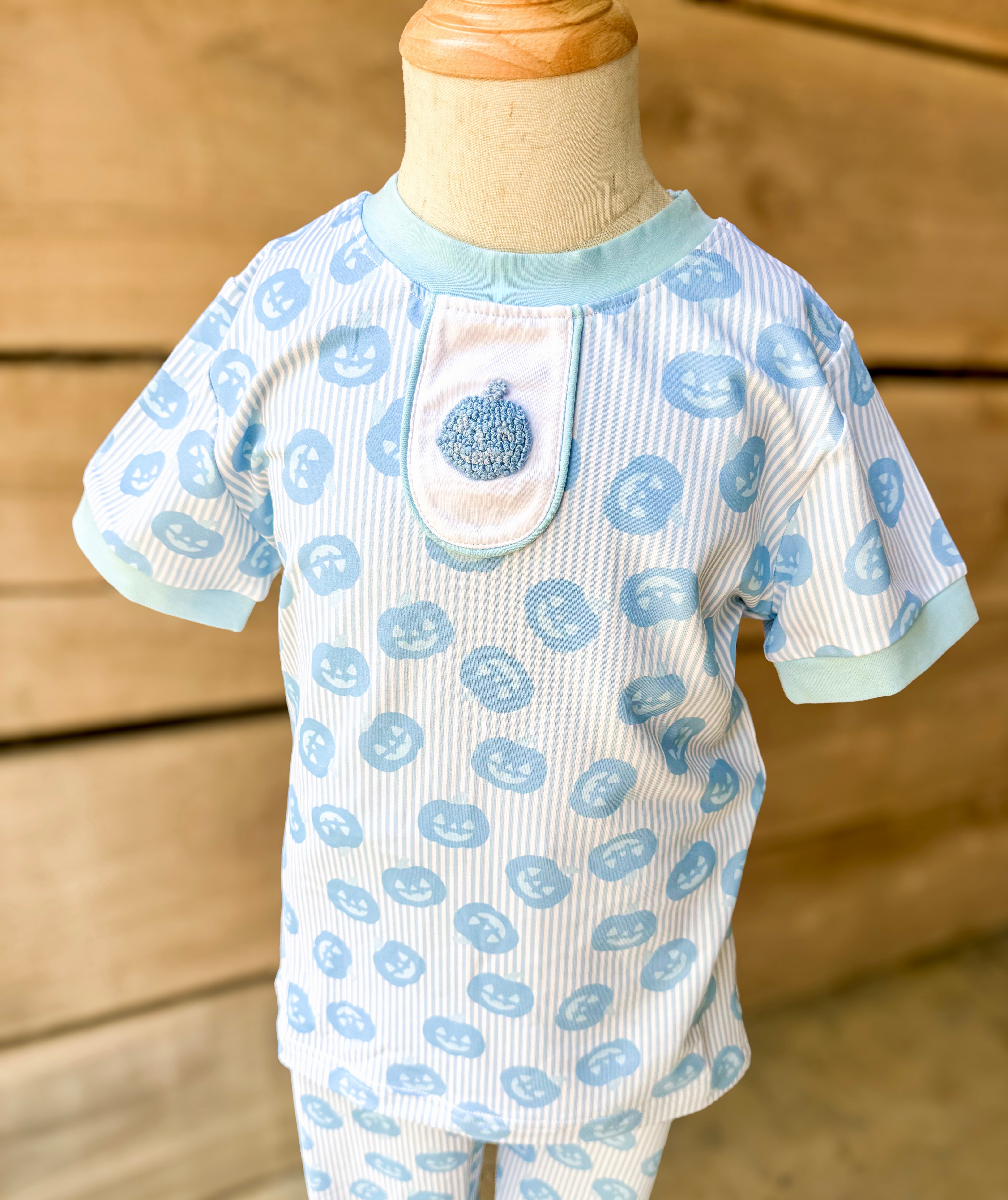PRE ORDER Boys French Knot Pumpkin 2-Piece Knit Lounge Set | ETA to LBS: SEPTEMBER