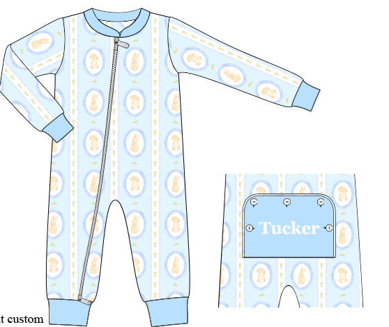 PRE ORDER Boys Watercolor Bunnies Zippy | ETA to LBS: LATE FEBRUARY