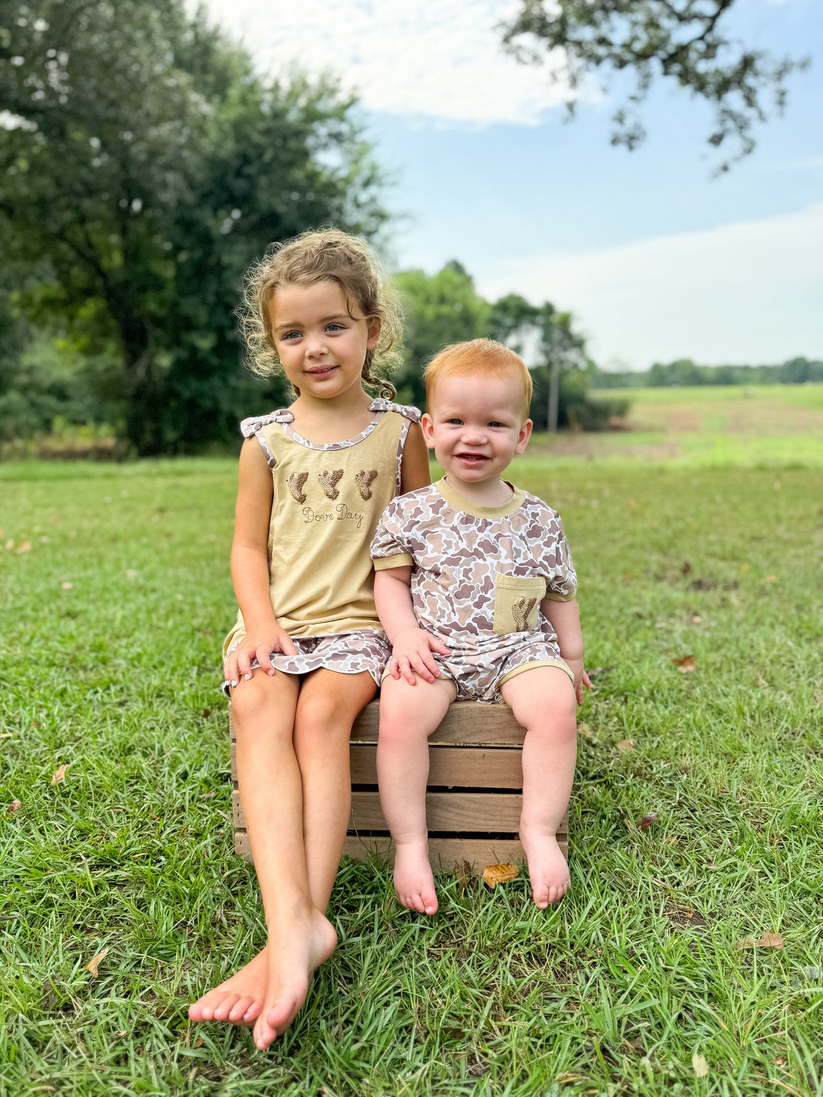 Boys French Knot Dove Day Romper