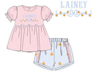 PRE ORDER Girls Custom French Knot Bow-tiful Pumpkins Ruffle Short Set | ETA to LBS: SEPTEMBER