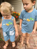 Boys Appliqué Truckin’ Along Short Set
