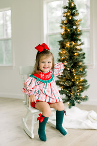 Girls “Holly Jolly” Merry & Bow Bright Bloomer Set